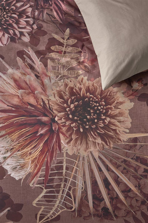 Rivièra Maison - Protea dekbedovertrek - Eenpersoons - 140x200/220 cm - Steenrood