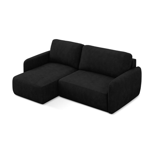 LaMiaSofa hoekbank links Corle - chenille stof - zwart - 207x148x86