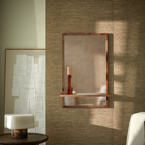 Tikamoon Decoratieve spiegel van palissanderhout 75 x 45 cm - Bruin