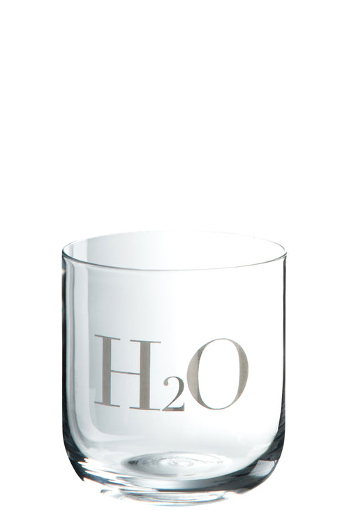 J-Line glas h2o - glas  - transparent/zilver - 6 stuks - vtwonen shop