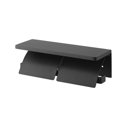 Yamazaki Tower Toiletrolhouder dubbel wandmontage - Zwart - vtwonen shop