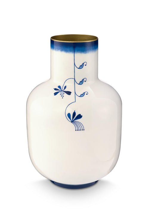 Pip Studio Vaas Pip & The Blue Bird - Metaal - Blauw - 30cm - vtwonen shop