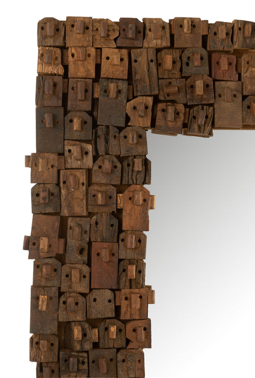 J-Line spiegel Syma - hout/glas - naturel - large - 100 x 180 cm