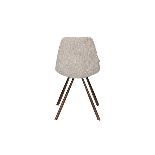 Dutchbone Franky Eetkamerstoelen  Bouclé Beige - Set van 2 - vtwonen shop
