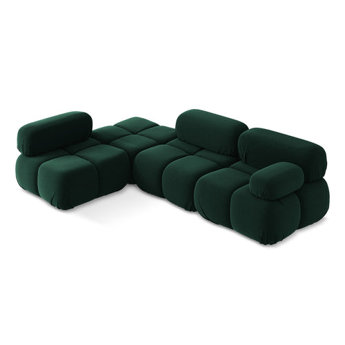 LaMiaSofa hoekbank links Sanremo - velours - flessengroen - 285x190x70
