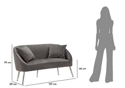 Mauro Ferretti 2-zitsbank - 137x69x79 cm