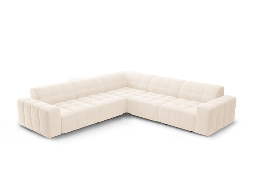 Cosmopolitan Design Symmetrische hoekbank CHICAGO 4-zits, chenille lichtbeige - 285x285x78cm