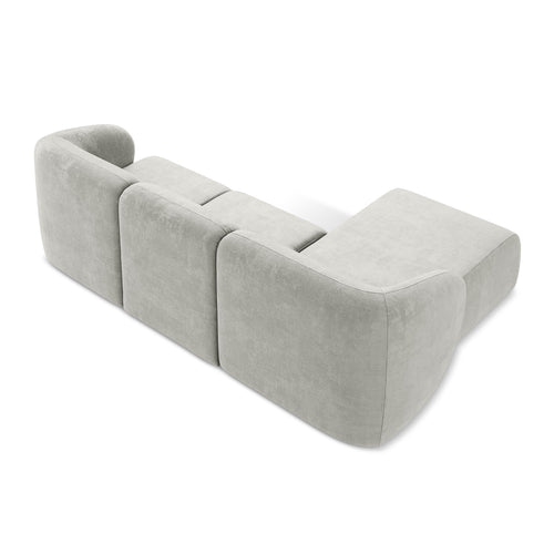LaMiaSofa hoekbank links Cervo - chenille stof - lichtgrijs - 248x166x94