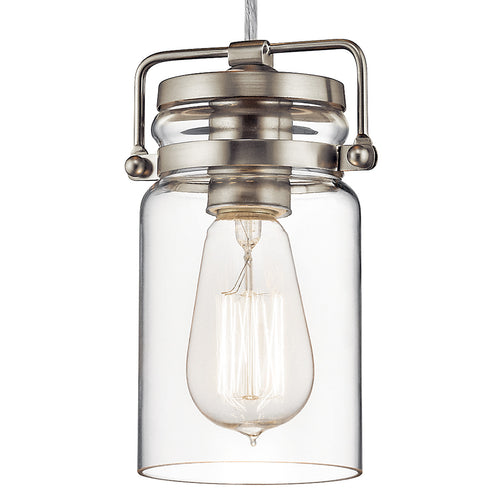 Elstead Brinley - 1-lichts plafondlamp mini geborsteld nikkel, E27