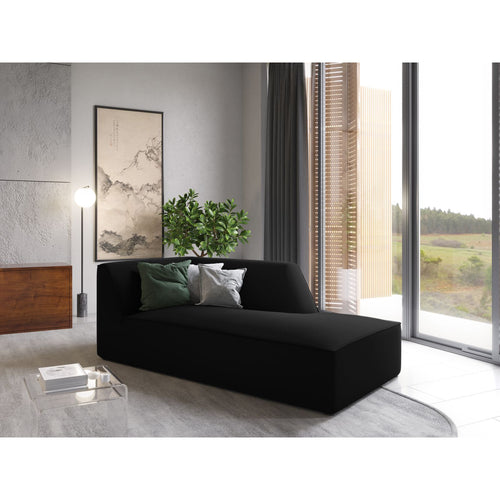 Cosmopolitan Design - Ligstoel rechts Siena flueel zwart - 181x93x69cm
