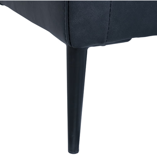 Furnhouse chaise longue bank rechts Soul - Zwart - Leer - 155x233x88