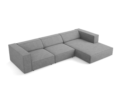 Cosmopolitan Design rechter hoekbank Arendal 4-zits, chenille met ribbeleffect, donkergrijs - 166x284x70cm
