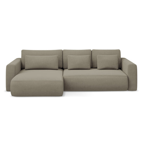 LaMiaSofa hoekbank links Perugia - textuurstof - donkerbeige - 278x149x82