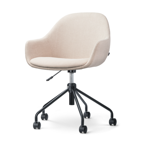 Nolon Nout-Mae Bureaustoel Beige - Armleuning - Zwart Onderstel
