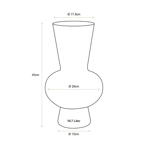 vtwonen Vaas - Glas - Groen - 26x45cm