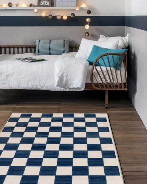 AFK Living vloerkleed Kleine Tegels - voor binnen en buiten - blauw - 160 x 230 cm