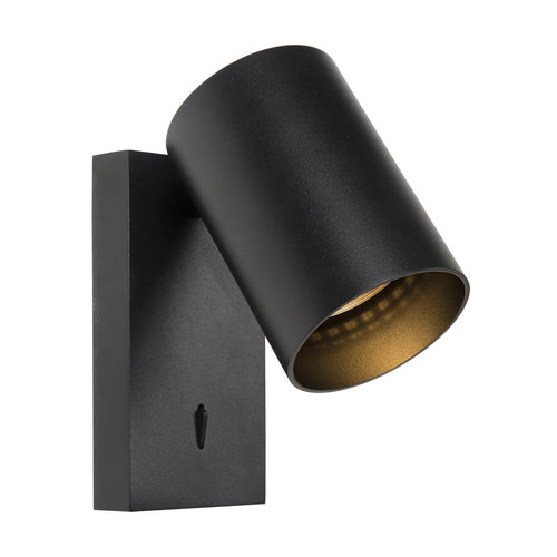 Atmooz wandlamp Nuo - zwart-zwart vanbinnen - 15 x 10 x H 12 cm - GU10