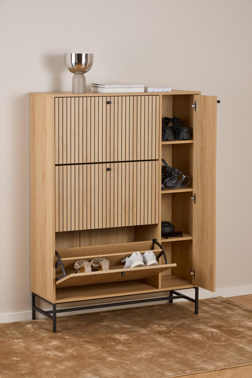 Rebellenclub Schoenenkast Risley - 99 x 140 cm - Licht Eiken