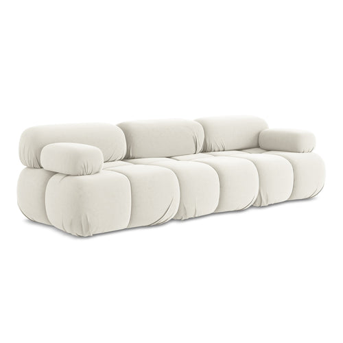 LaMiaSofa 3-zits bank Sanremo - velours - lichtbeige - 285x96x70