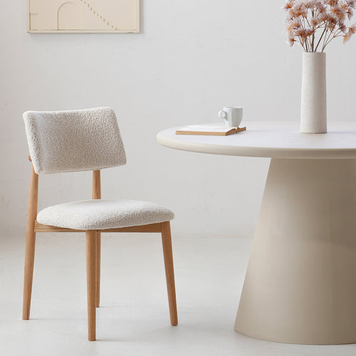 Giga Meubel Eetkamerstoel Nova - Eikenhout/Polyester - Beige - Set van 2 - vtwonen shop