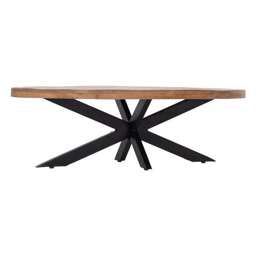 Giga Meubel Salontafel Mansour - Ovaal Bruin Hout - 130x70x40cm