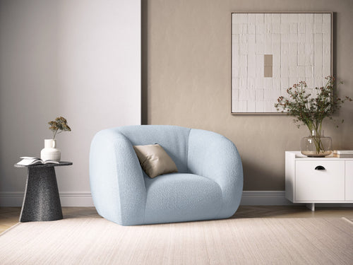 Cosmopolitan Design Fauteuil Essen boucle, lichtblauw - 95x130x86cm