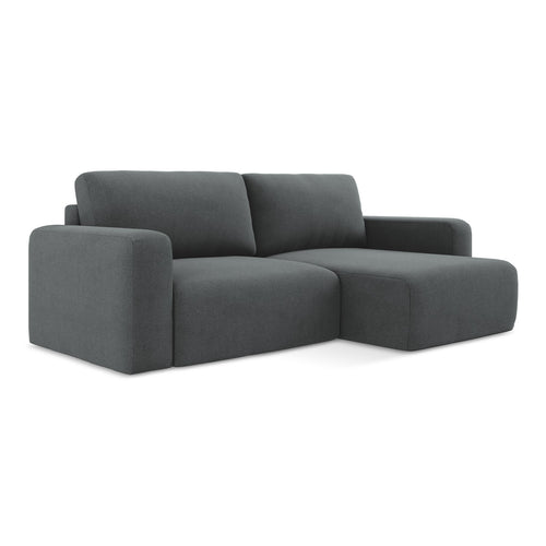 LaMiaSofa hoekbank rechts Ostia - textuurstof - grijs - 244x149x79
