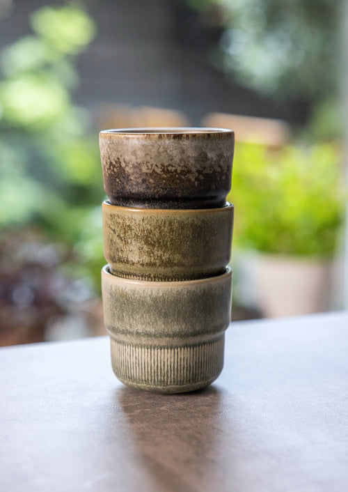 Mimo Homeware koffiekopje Deep Moss - 230 ml - set van 2