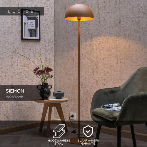 Lucide vloerlamp SIEMON - 1xE27 - Okergeel