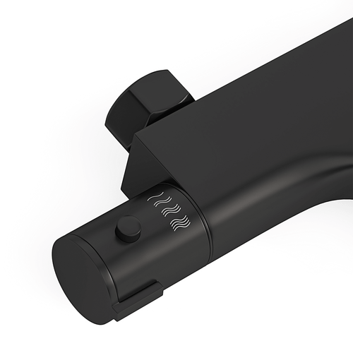 LOMAZOO thermostatische badkraan - mat zwart - 15 cm