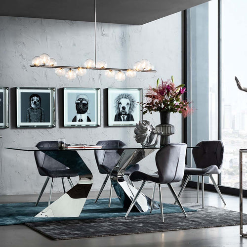 Kare Design Stoel Viva fluweel grijs en chroom - vtwonen shop