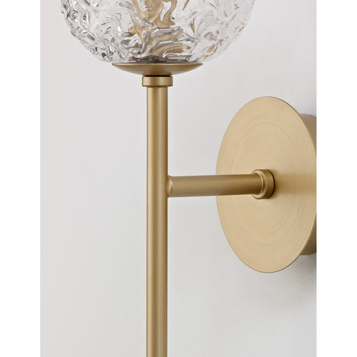 Merano Concord Wandlamp Helder Structuurglas, Messing Goud LED G9