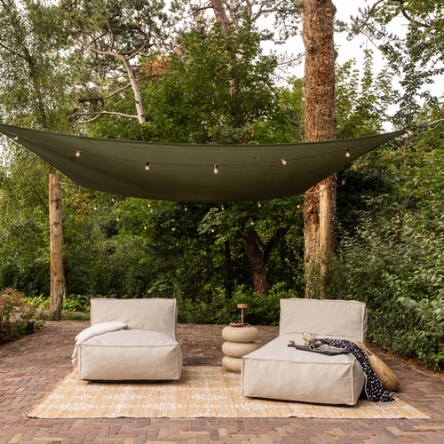 WOOOD ligbed tuin Velora - Polyester - Zand - 80x175x95