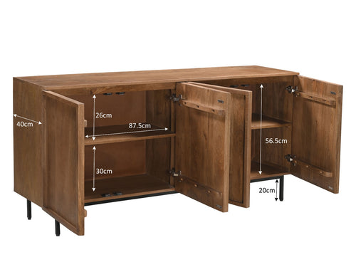 Livingfurn dressoir Elan - 180x75x40 cm - mangohout