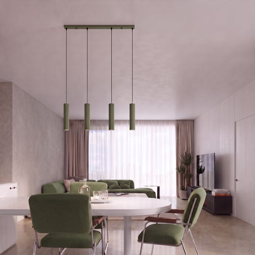 Sollux Lighting Hanglamp KARBON 4L olijfgroen - 81x5x120cm