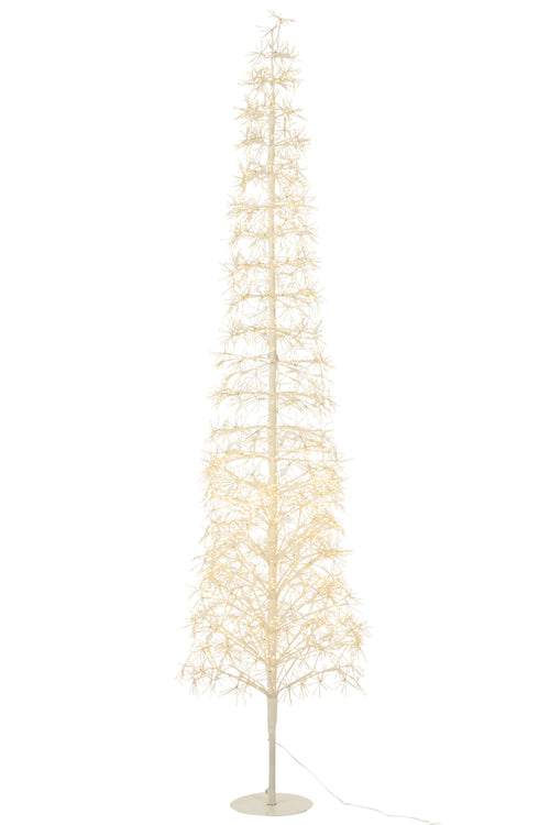 J-Line decoratie Boom - warm witte - ijzer - wit - extra large - LED lichtjes