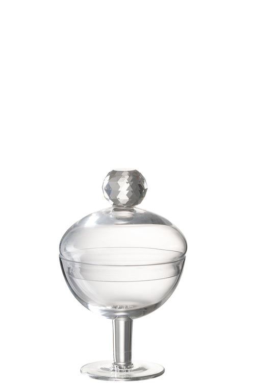 J-Line voorraadpot Diamand - kristalglas - transparant - small