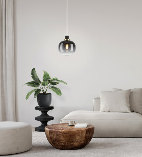 EGLO hanglamp Oilella - e27 - 19 cm - zwart/geelkoper
