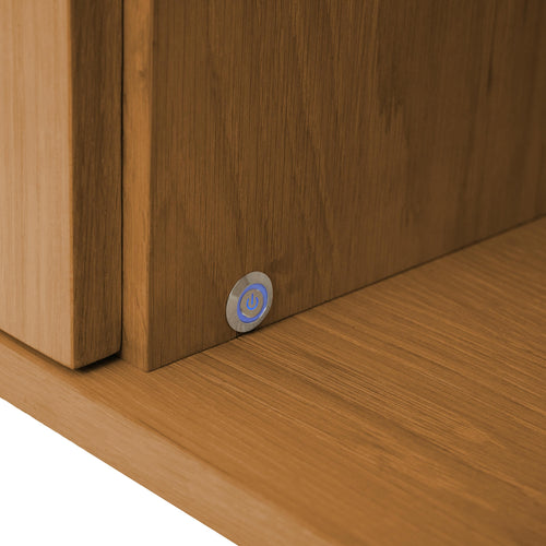 Furnhouse 4-deurs wandkast Kerteminde - Natuurlijk eikenhout - MDF, Eikenfineer, Glas - 37x213x60