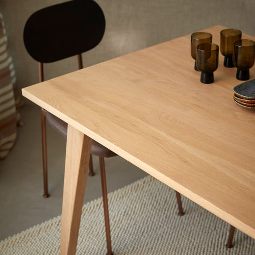 Tikamoon Massief eikenhouten tafel 6-8 pers. - Naturel