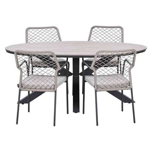 Garden Impressions Tuinset Ross 5-delig - Tulli tuintafel 180x115 cm