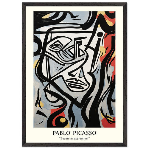 Artfulprints Poster met Lijst Pablo Picasso - Beauty as expression   - 50x70 cm - Meerkleurig