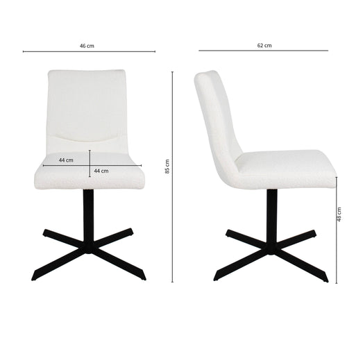 Kick draaistoel Sam Boucle - Wit - vtwonen shop