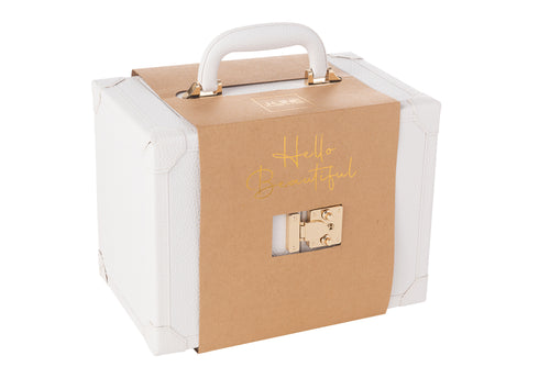 J-Line juwelendoos met handvat - kunstleder - wit