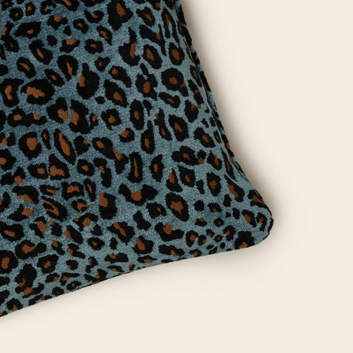 Madura Kussenovertrek Leopoldo blauw en reebruin 28x47 cm