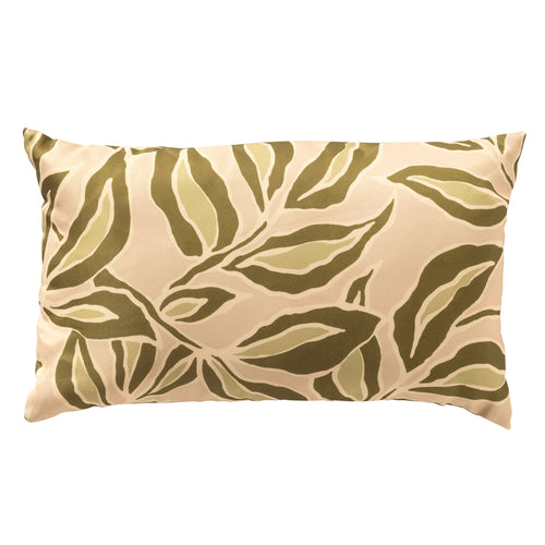 ELARA - kussenhoes outdoor 30x50 cm - bladmotief - Semolina - beige, groen