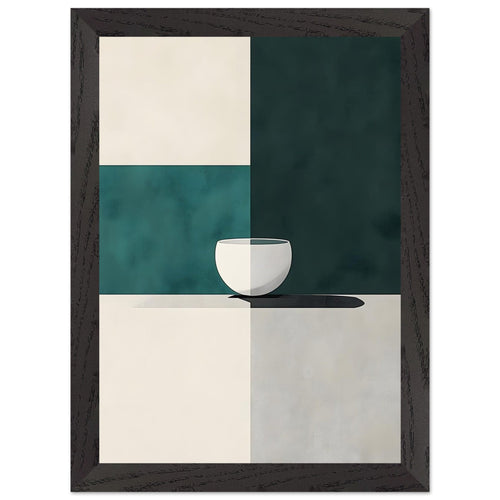 Artfulprints Poster met Lijst Boho – Cup and shape   - A4 21x29.7 cm - Zwart / Wit