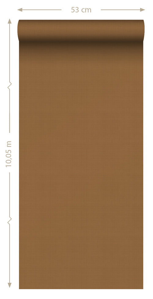 ESTAhome behang linnenstructuur okerbruin - 53 cm x 10.05 m - 139241