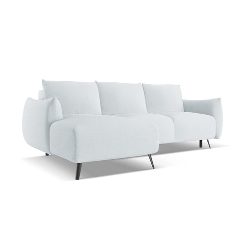 LaMiaSofa hoekbank links Genova - chenille stof - lichtblauw - 242x162x86