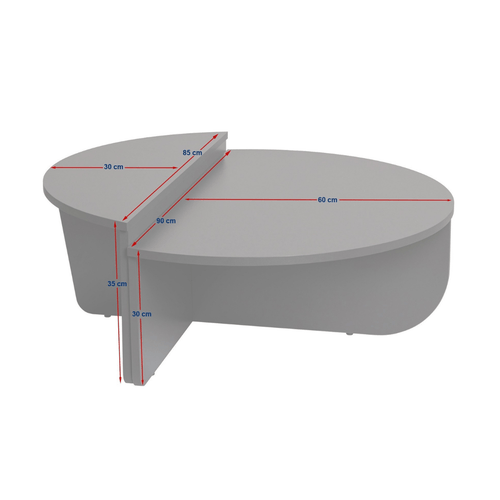 Calicosy - ORION Set van 2 salontafels - Licht hout - 90x90x35 cm